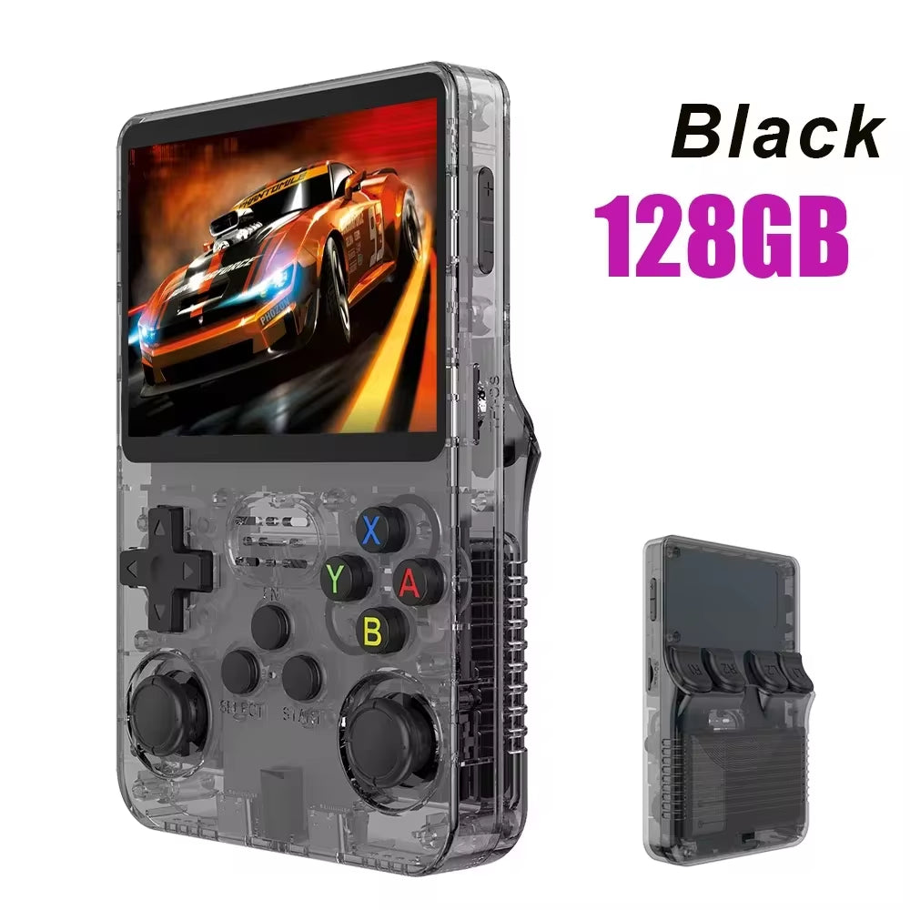 NEW Red  128GB Retro Handheld Video Game Console Linux System 3.5 Inch IPS Screen Portable Pocket 64GB Gaming Boys Gift