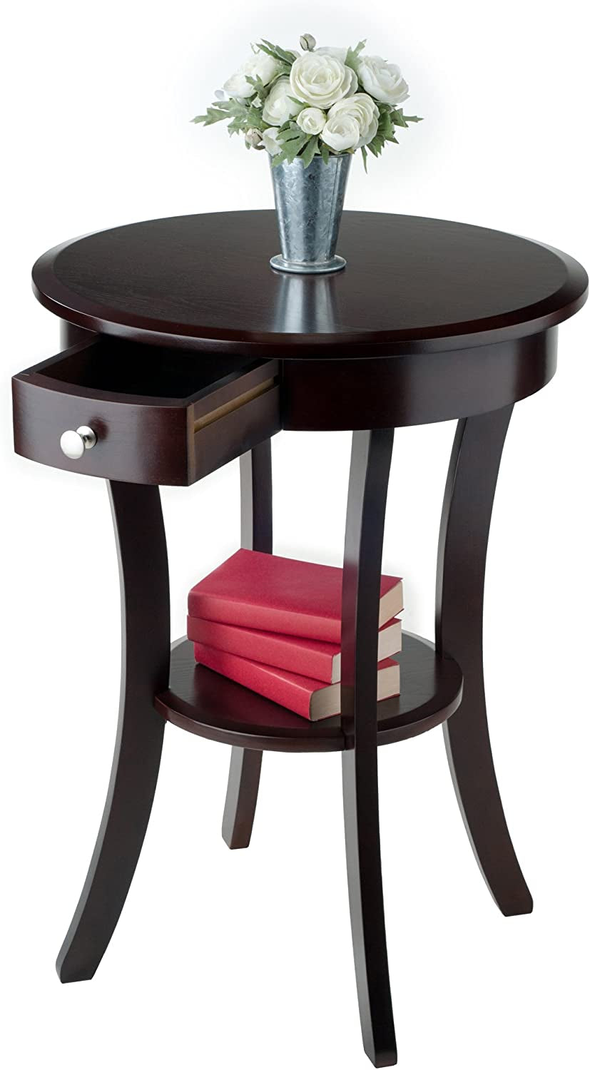 Wood Sasha Accent Table, Cappuccino(Color May Slightly Vary)