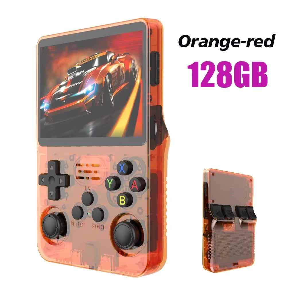 NEW Red  128GB Retro Handheld Video Game Console Linux System 3.5 Inch IPS Screen Portable Pocket 64GB Gaming Boys Gift