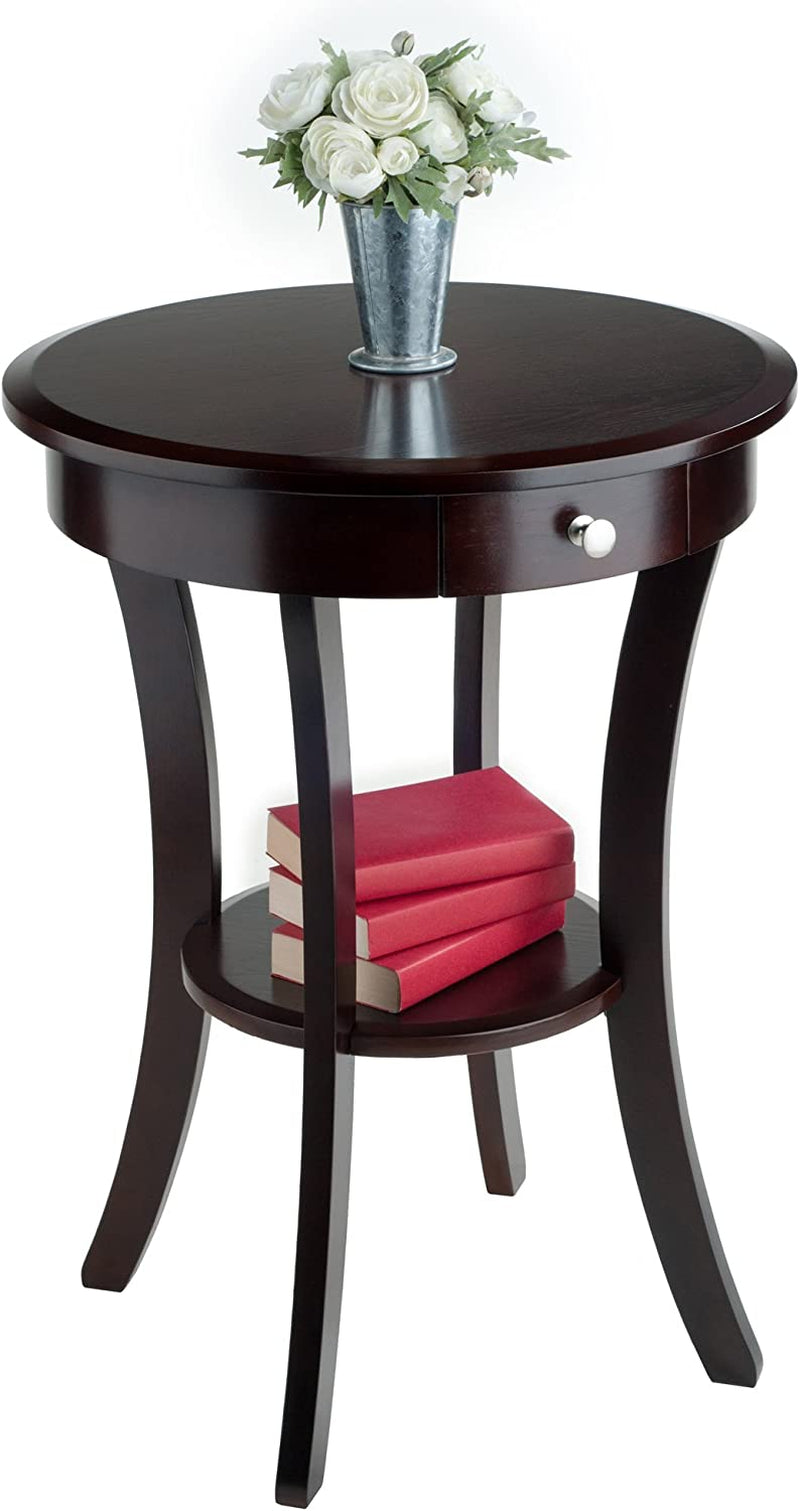 Wood Sasha Accent Table, Cappuccino(Color May Slightly Vary)