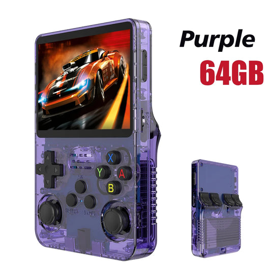 NEW Red  128GB Retro Handheld Video Game Console Linux System 3.5 Inch IPS Screen Portable Pocket 64GB Gaming Boys Gift