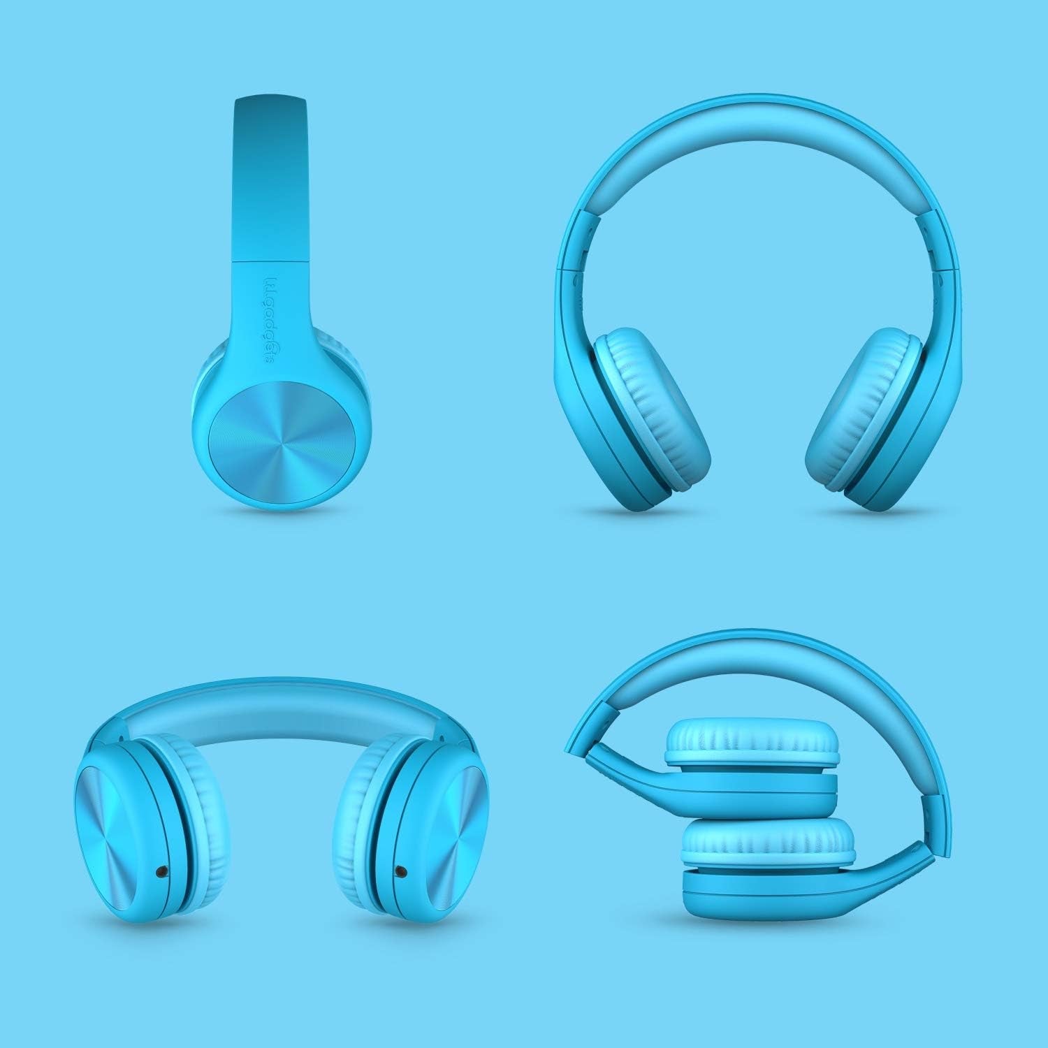 Connect+ PRO Kids Premium Volume Limited Wired Headphones with Shareport and Inline Microphone (Children) - Blue