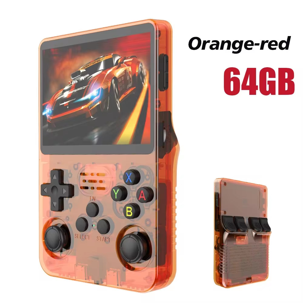 NEW Red  128GB Retro Handheld Video Game Console Linux System 3.5 Inch IPS Screen Portable Pocket 64GB Gaming Boys Gift