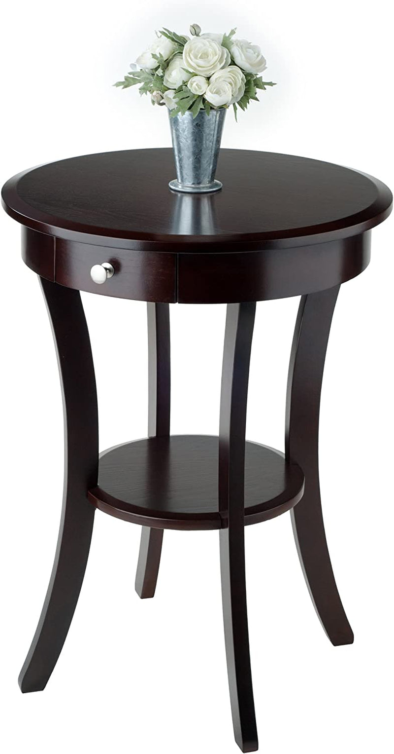 Wood Sasha Accent Table, Cappuccino(Color May Slightly Vary)